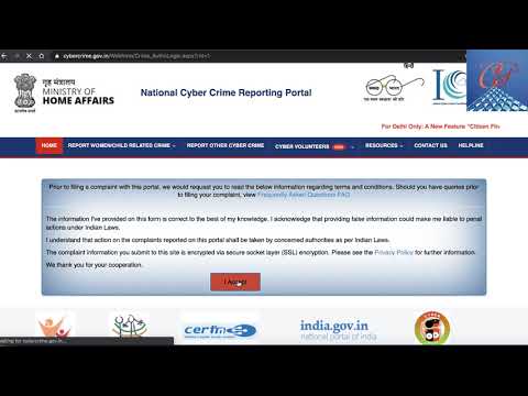 " How to report a cybercrime in India through online portal " - English